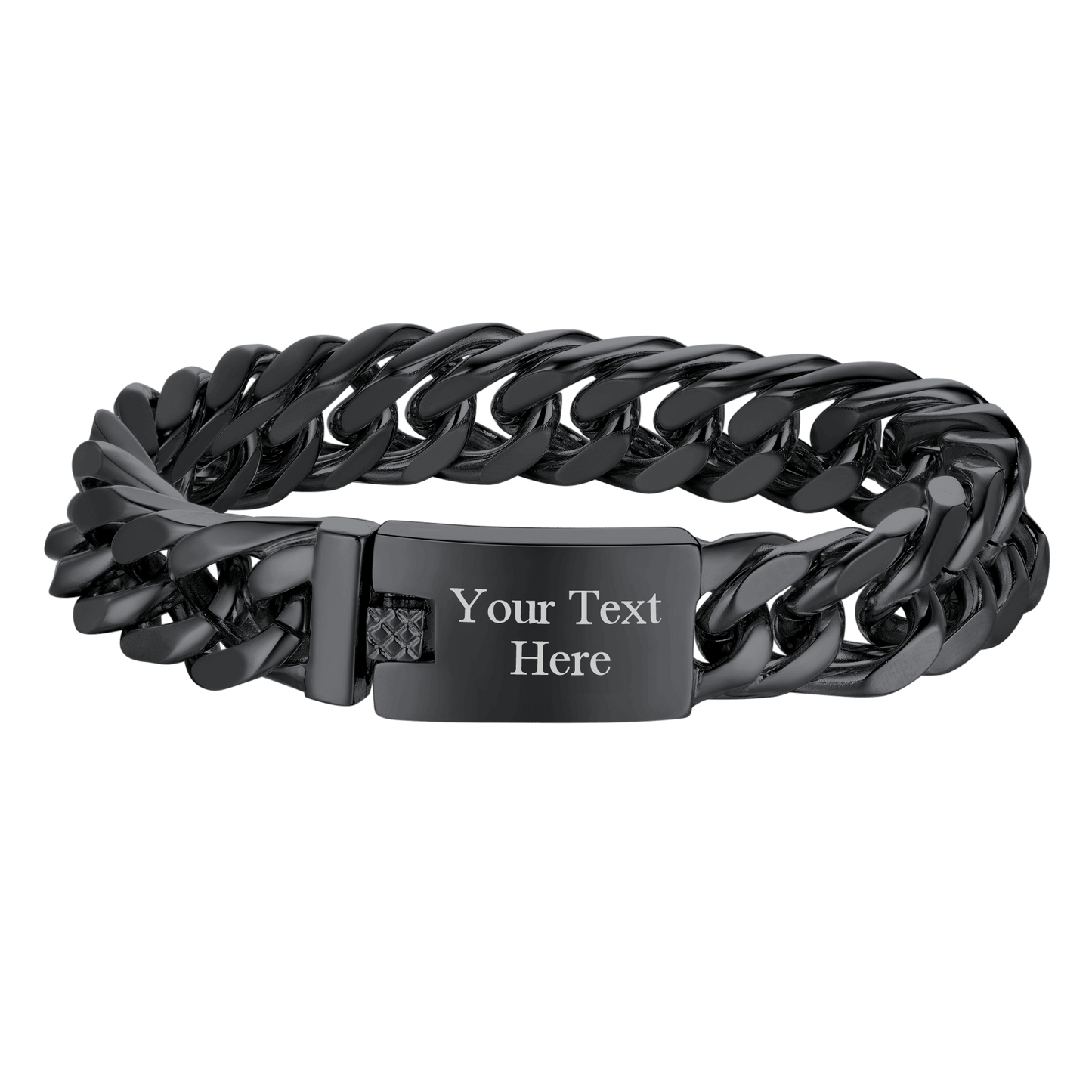 Custom Id Engraved Miami Cuban Link Chain Bracelet for