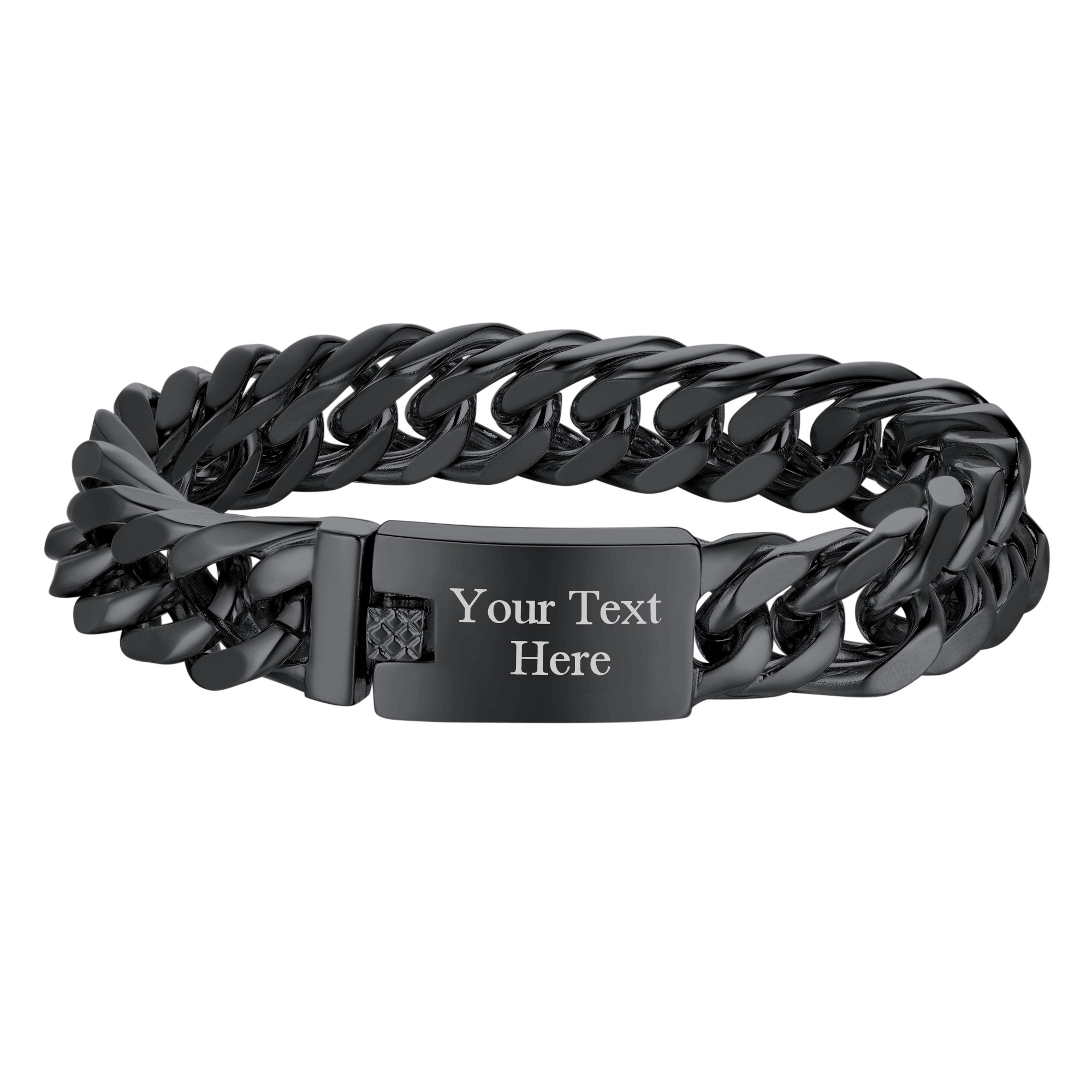 Custom Id Engraved Miami Cuban Link Chain Bracelet for