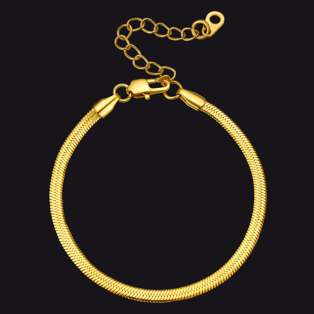 3mm/5mm Width Snake Chain Bracelet for