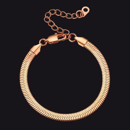 3mm/5mm Width Snake Chain Bracelet for