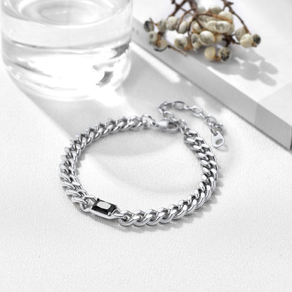 Flash Cubic Zirconia Thick Chain Bracelet for