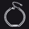 7mm Engraving Name Cuban Link Chain Bracelet for