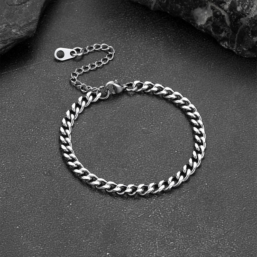 4mm Cuban Chain Link Bracelet for Stainless Steel