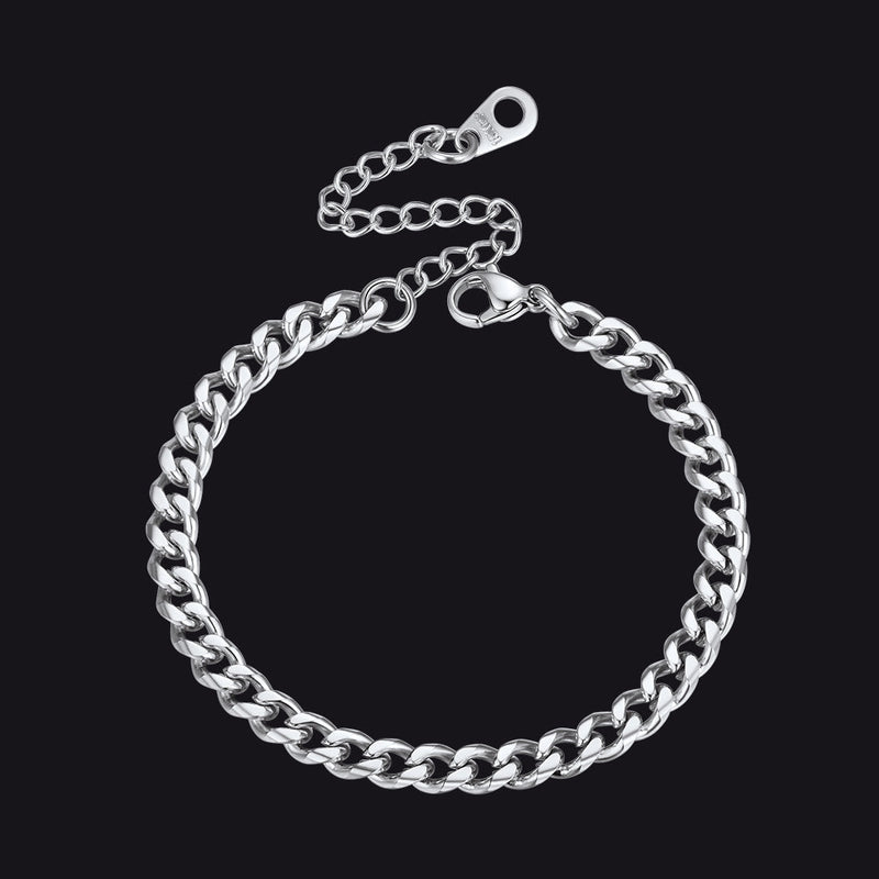 4mm Cuban Chain Link Bracelet for Stainless Steel