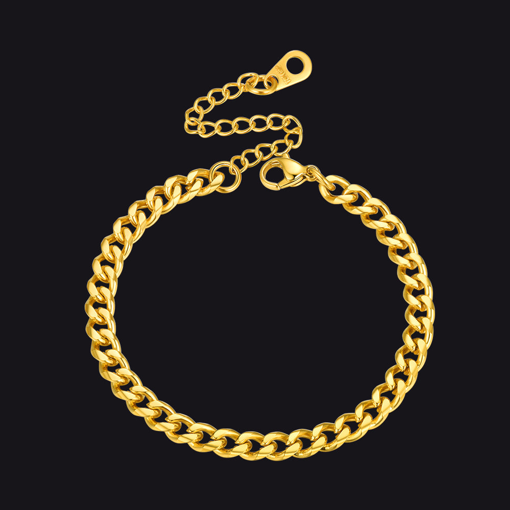 4mm Cuban Chain Link Bracelet for Stainless Steel