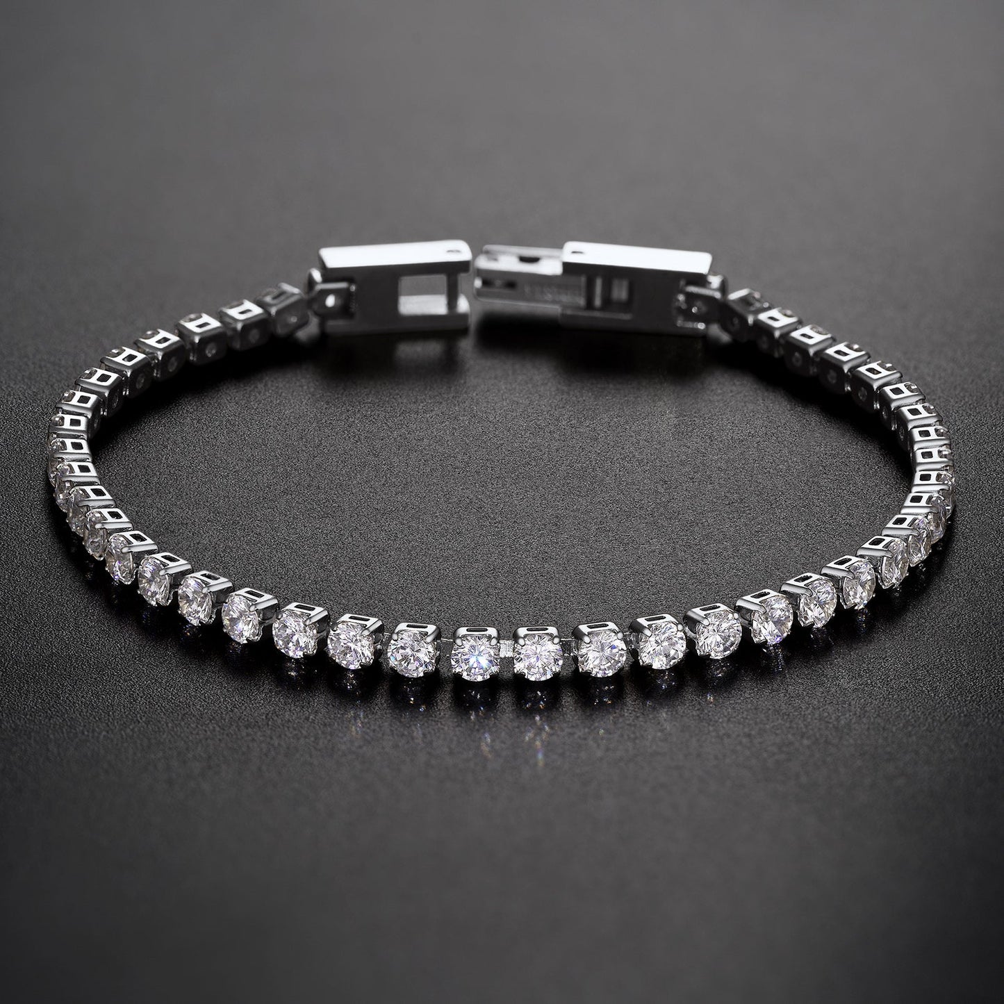 Cz Diamond Cut Tennis Chain Bracelet for , 3/5mm Width