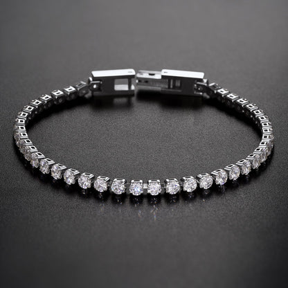 3mm Cz Diamond Cut Tennis Chain & Bracelet Set for