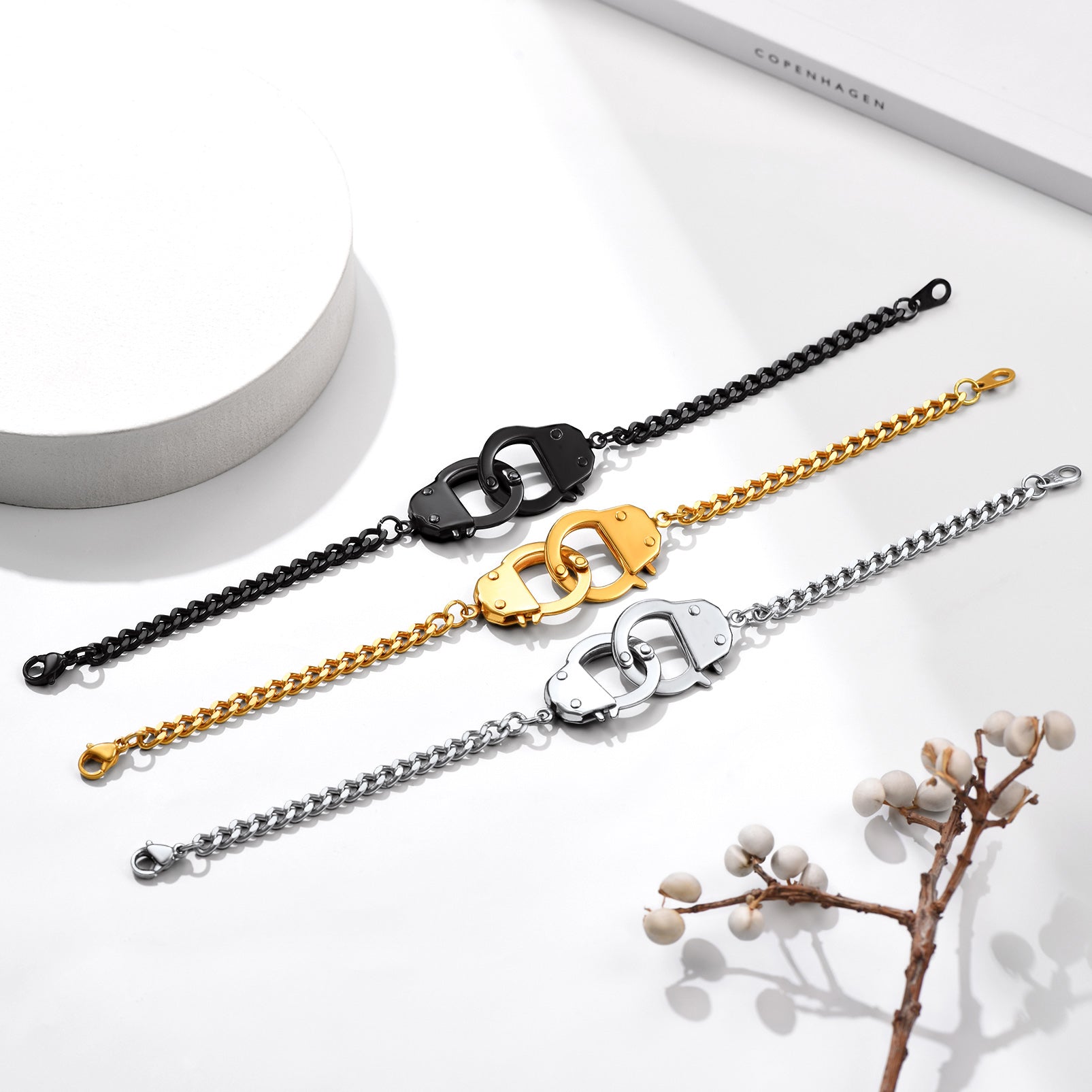 4mm Handcuff Chain Bracelet for Stainless Steel