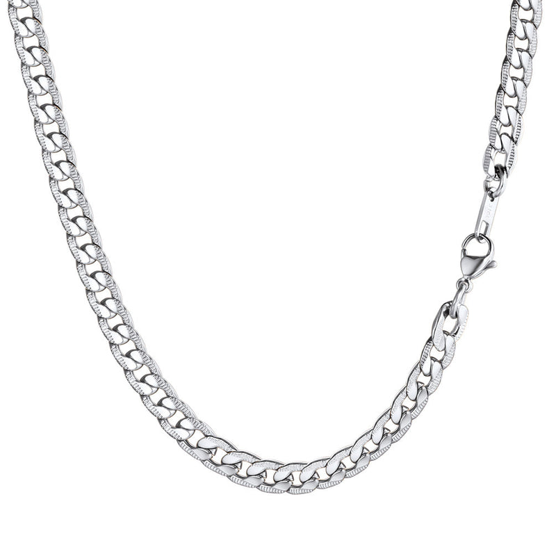 7mm Width Curban Chain Necklace for