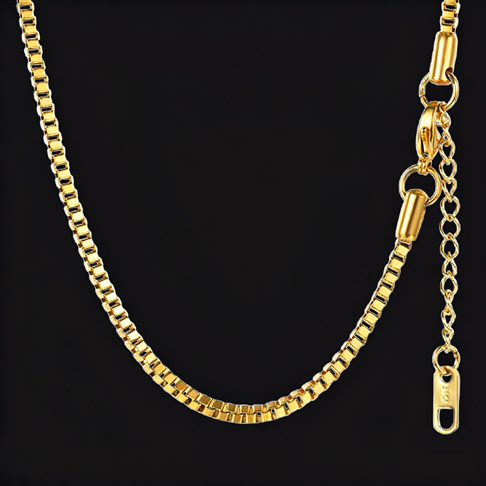 2.5mm Width Box Link Chain Necklace for