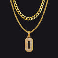 Cuban Chain & Baseball Jersey Number Layered Necklaces Set for