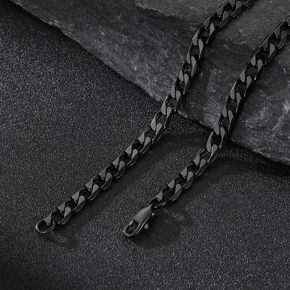Cuban Chain & Saint Michael Necklace Layered Set for