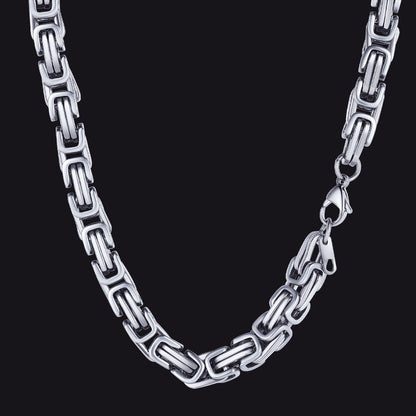 Stainless Steel Byzantine Chain Necklace for