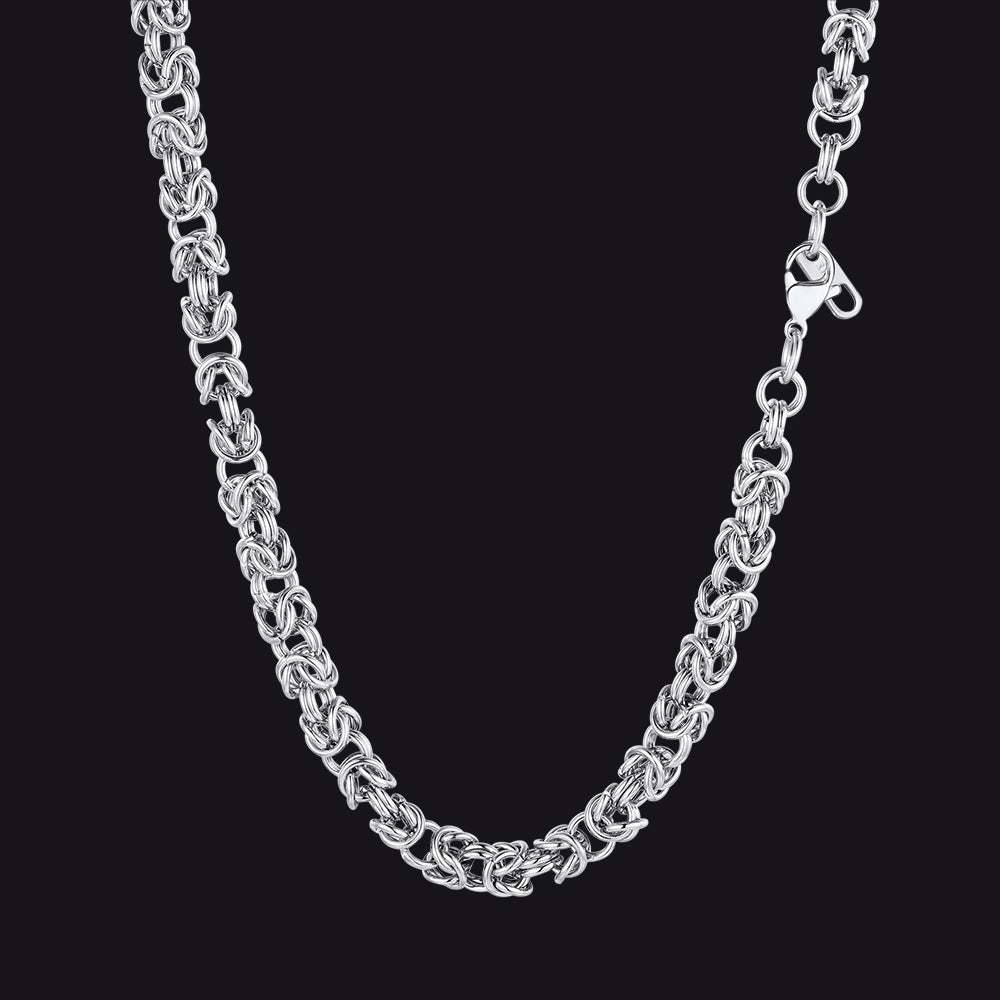 6mm Byzantine Chain Link Necklace for