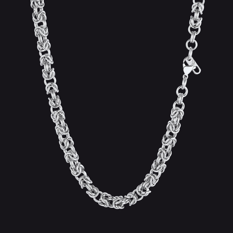6mm Byzantine Chain Link Necklace for