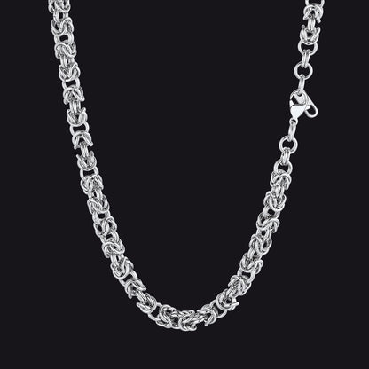 6mm Byzantine Chain Link Necklace for