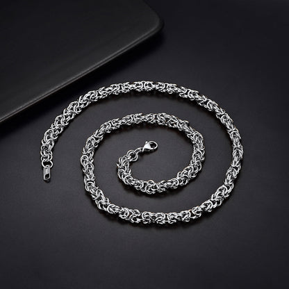 6mm Byzantine Chain Link Necklace for