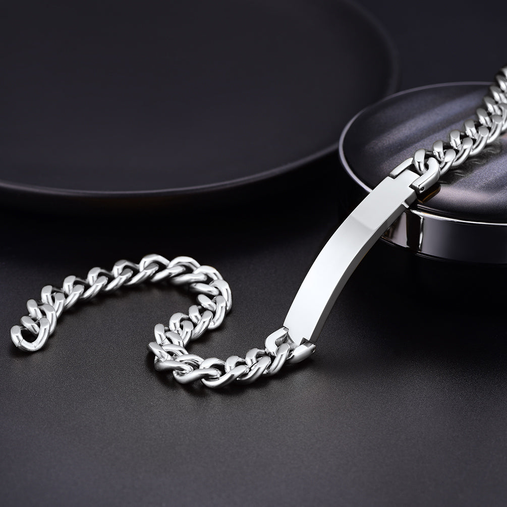 Personalized Engraved Nameplate Cuban Chain Choker Necklace for