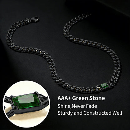 7mm Cuban Link Choker Necklace With Birthstone for