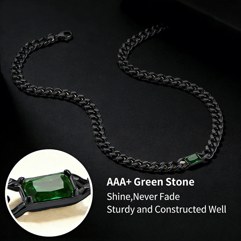 7mm Cuban Link Choker Necklace With Birthstone for