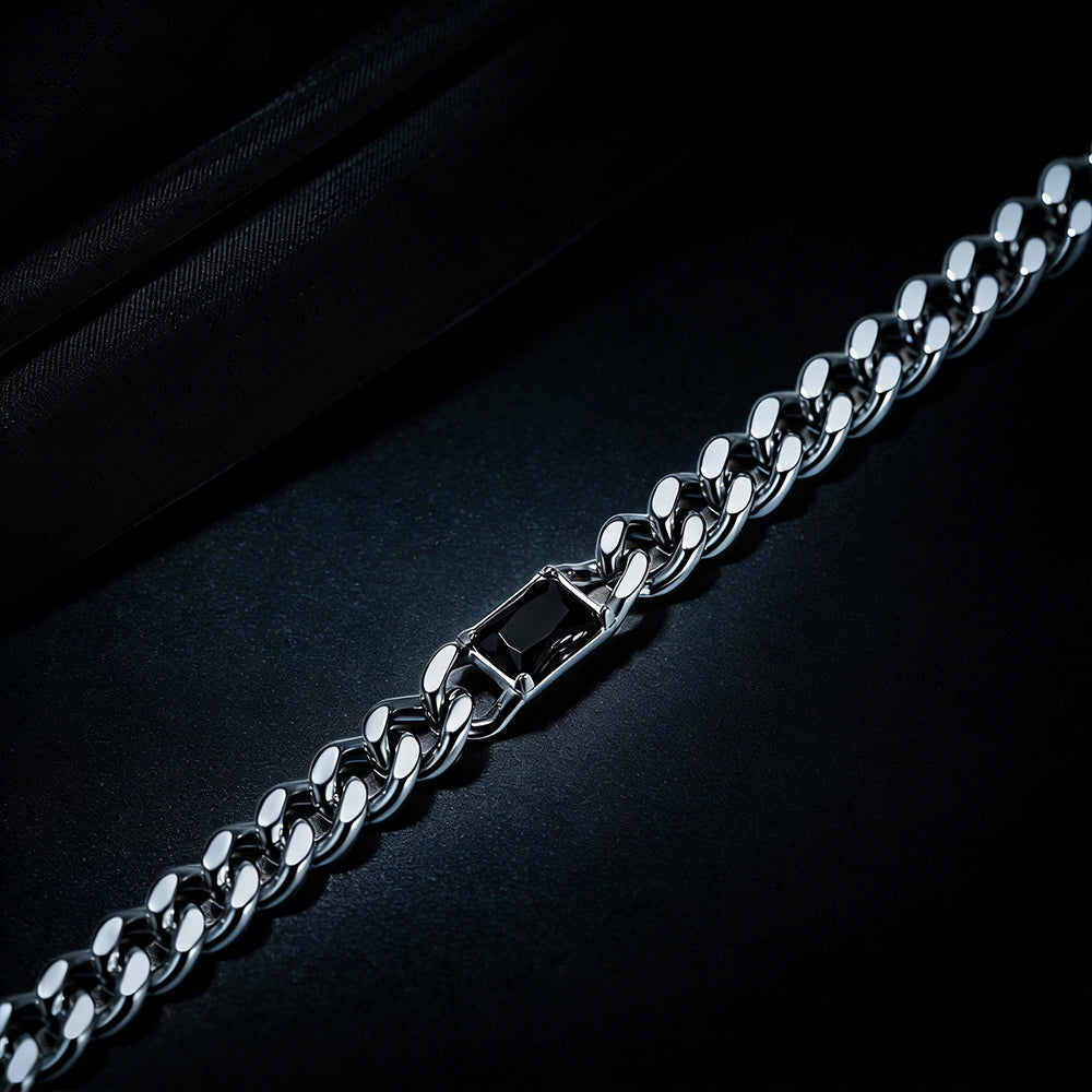 7mm Cuban Link Choker Necklace With Birthstone for