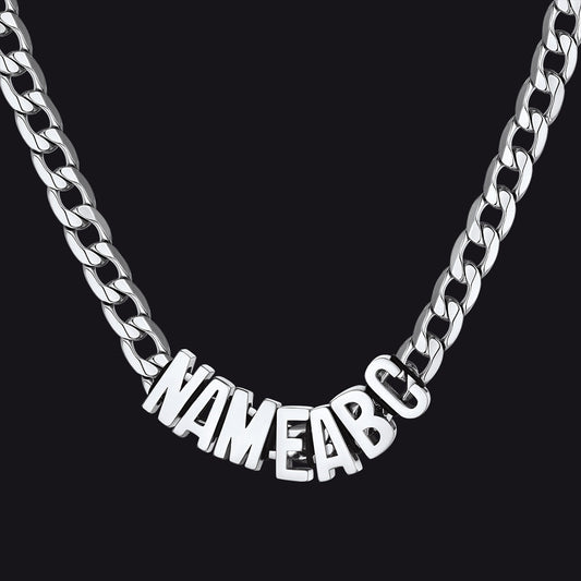 8mm Custom Name Cuban Chain Necklace for