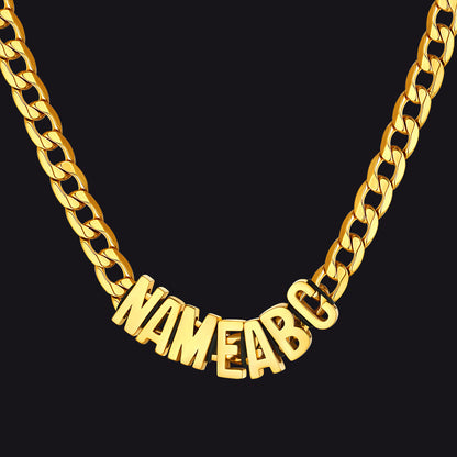 8mm Custom Name Cuban Chain Necklace for