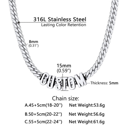 8mm Custom Name Cuban Chain Necklace for