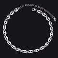 7.5mm Anchor Chain Link Choker Necklace for