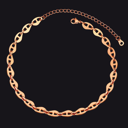 7.5mm Anchor Chain Link Choker Necklace for