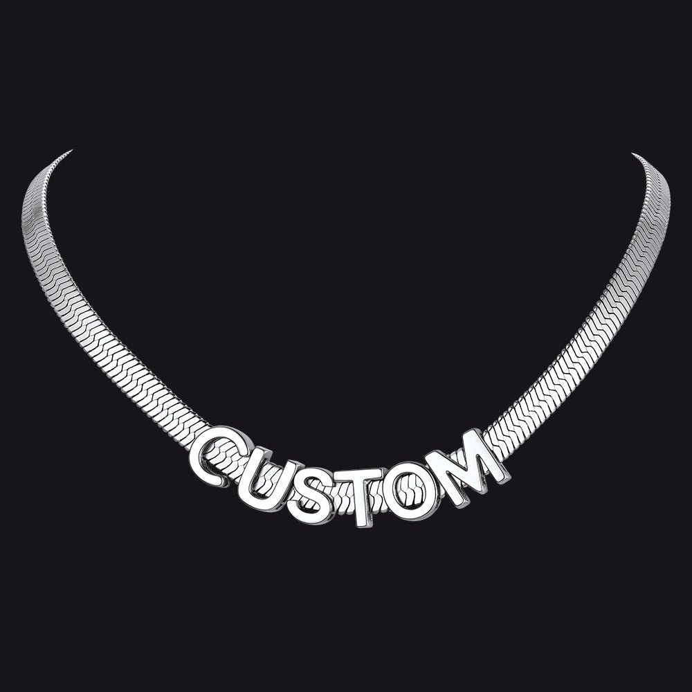 5mm Personalized Name Choker Chain Necklace for