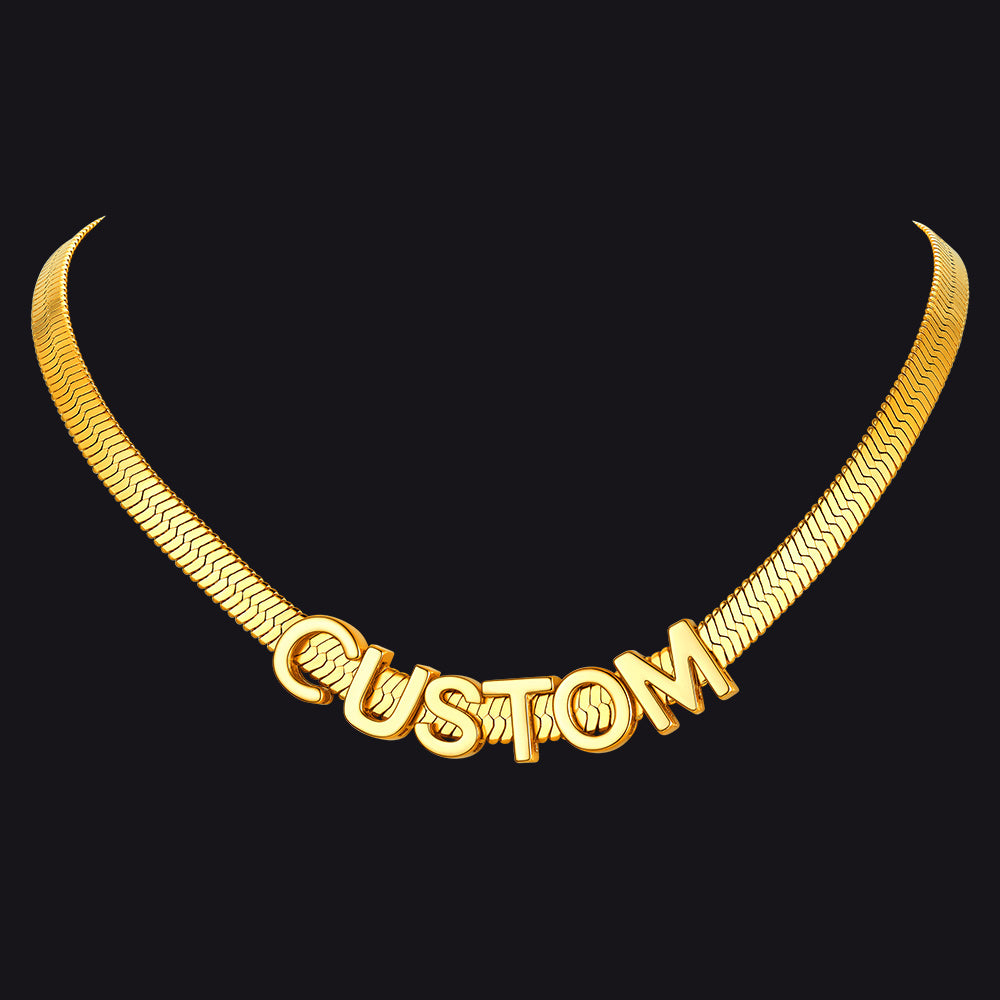 5mm Personalized Name Choker Chain Necklace for