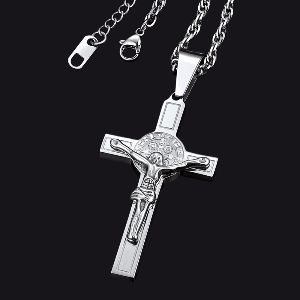 Catholic Saint Benedict Crucifix Cross Necklace for