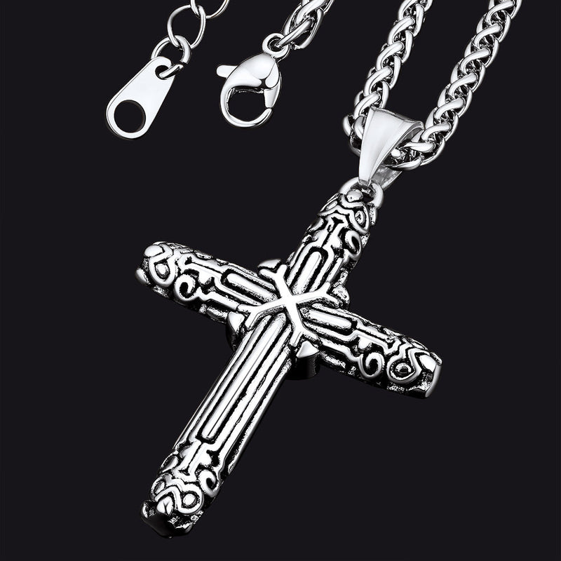 Christian Monkey King Stick Cross Necklace for