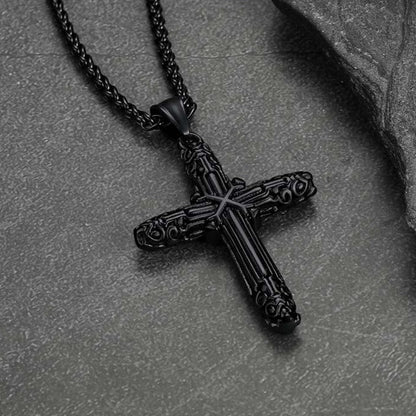Christian Monkey King Stick Cross Necklace for