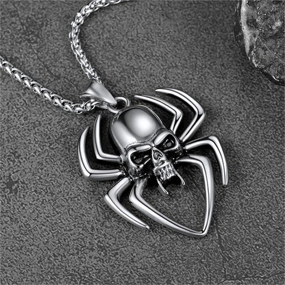 Halloween Skull Spider Necklace for