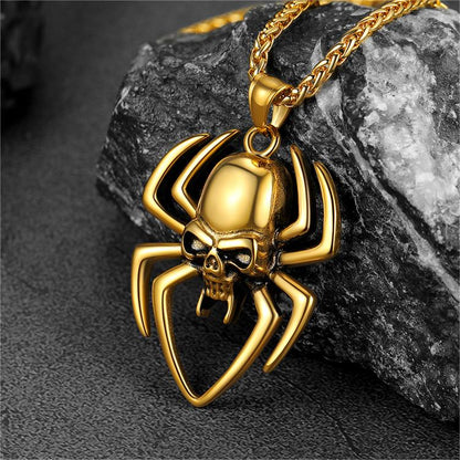 Halloween Skull Spider Necklace for