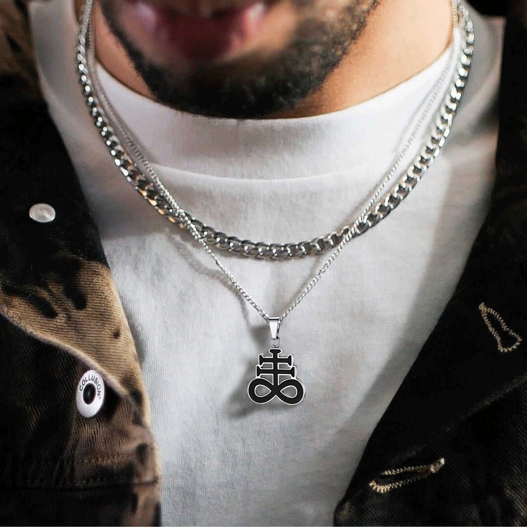 Satanic Leviathan Cross Necklace for