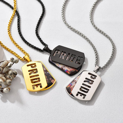 Customized Name Photo Dog Tag Memorial Necklace With Picture