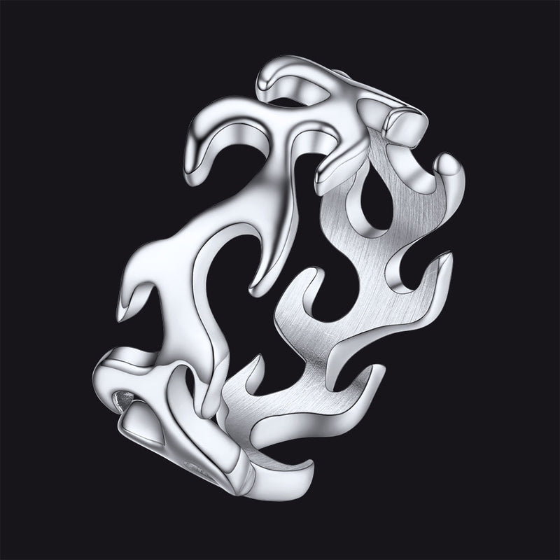 Stainless Steel Punk Flame Ring for
