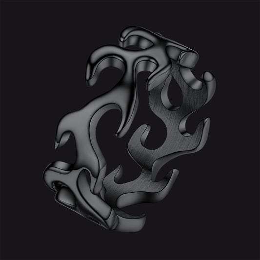 Stainless Steel Punk Flame Ring for