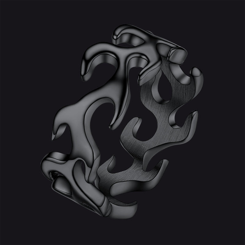Stainless Steel Punk Flame Ring for