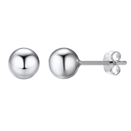 S925 Silver Minimalist Ball Stud Earrings for