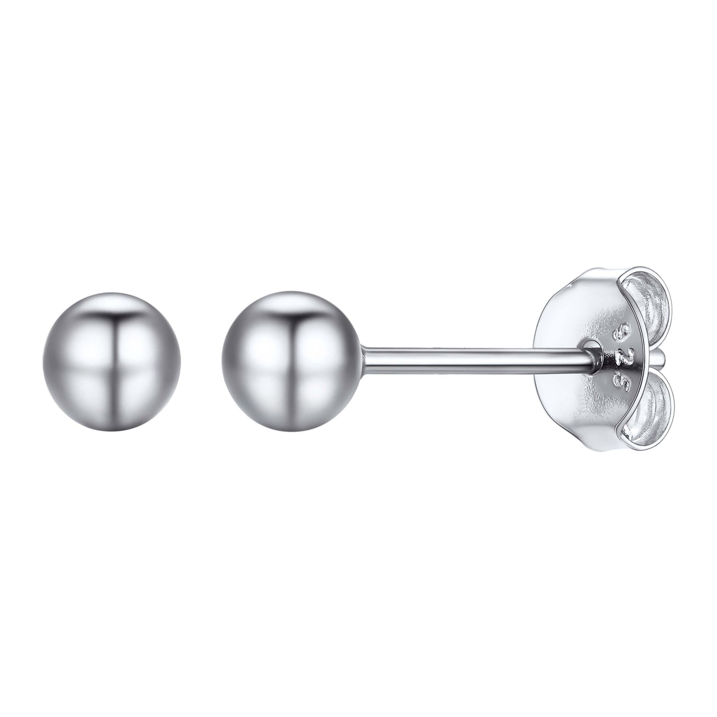 S925 Silver Minimalist Ball Stud Earrings for