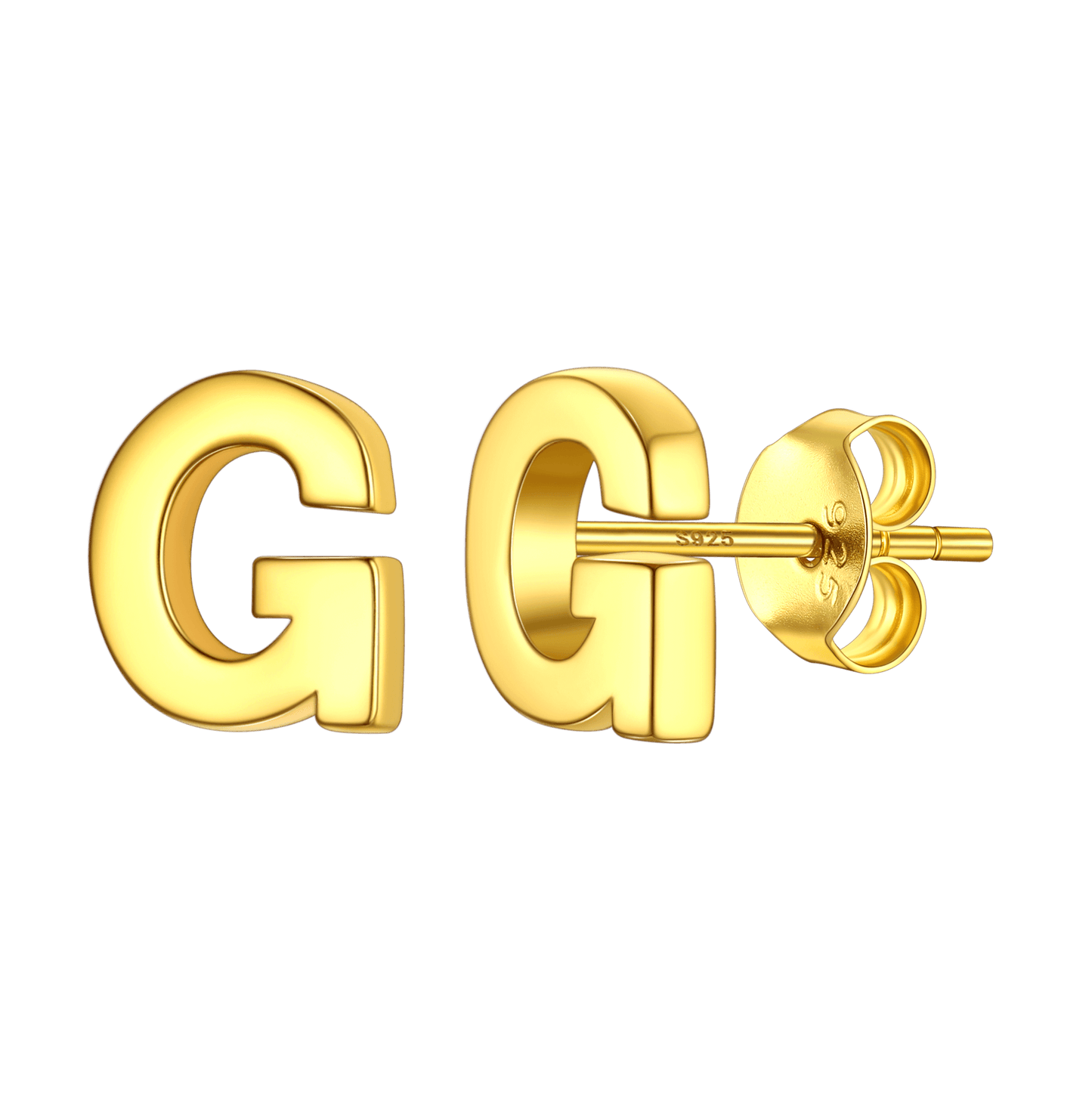 Sterling Silver Tiny Initial Letter Earrings Alphabet Studs for