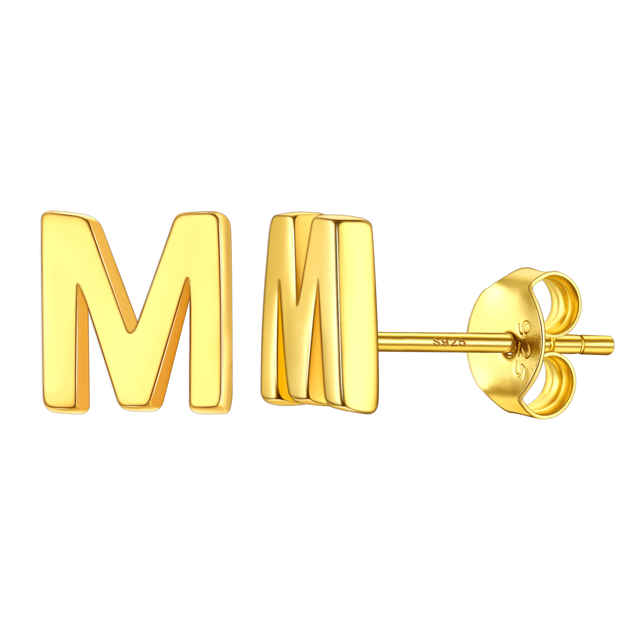 Sterling Silver Tiny Initial Letter Earrings Alphabet Studs for