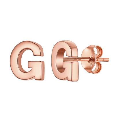 Sterling Silver Tiny Initial Letter Earrings Alphabet Studs for