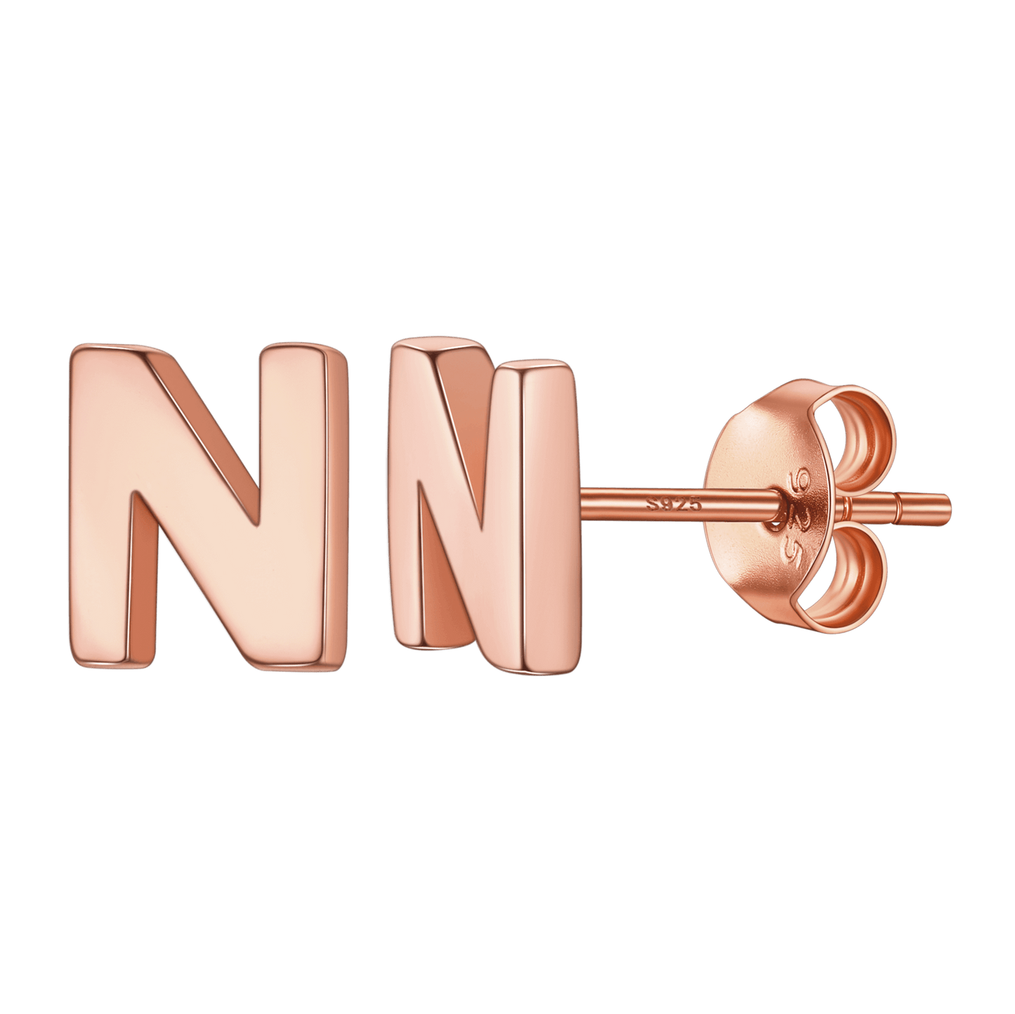 Sterling Silver Tiny Initial Letter Earrings Alphabet Studs for