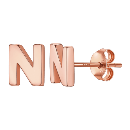 Sterling Silver Tiny Initial Letter Earrings Alphabet Studs for