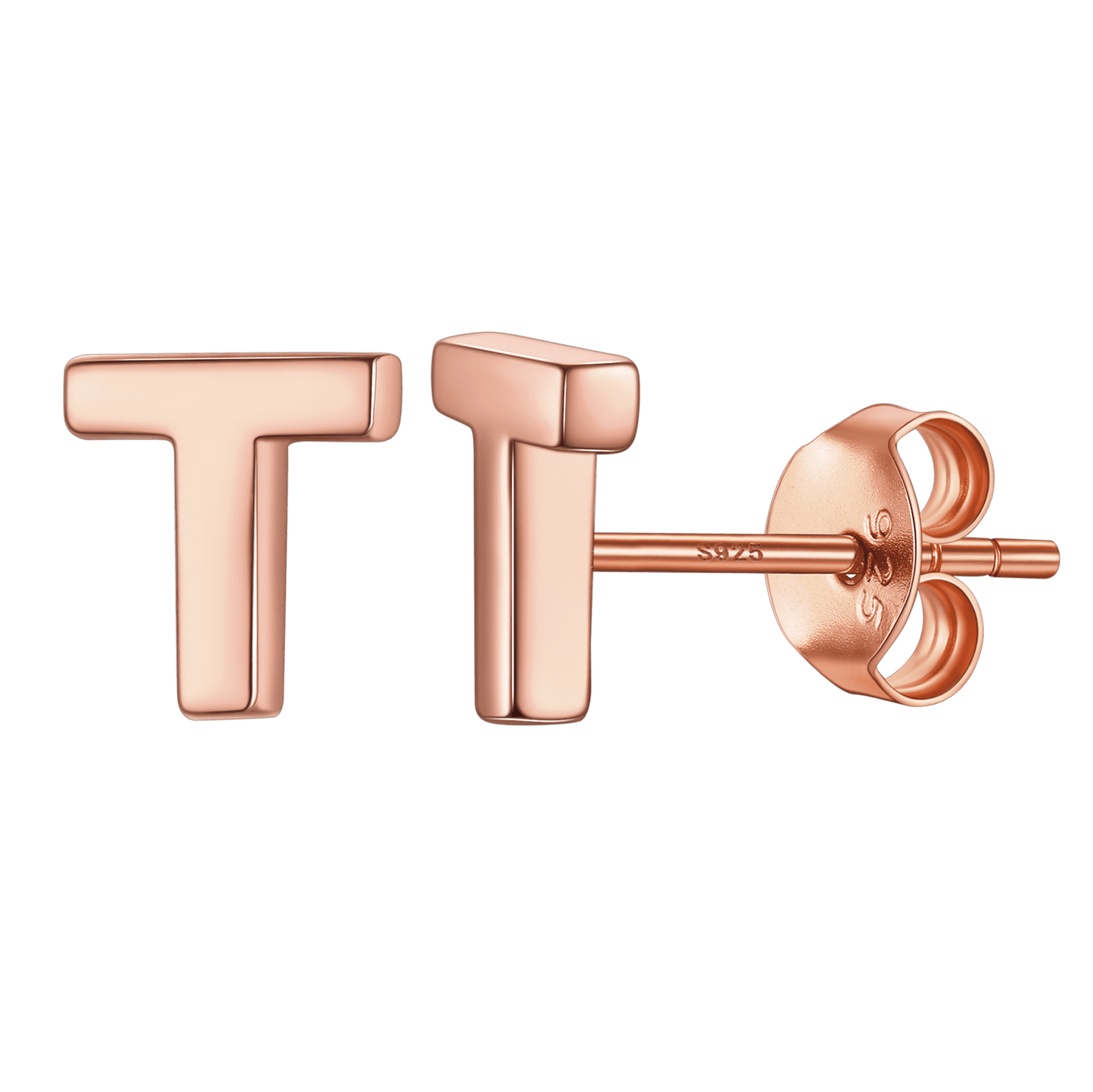 Sterling Silver Tiny Initial Letter Earrings Alphabet Studs for